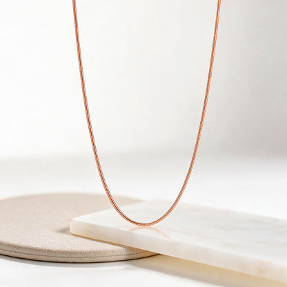 Sleek Rose Gold Snake Sterling Silver Chain