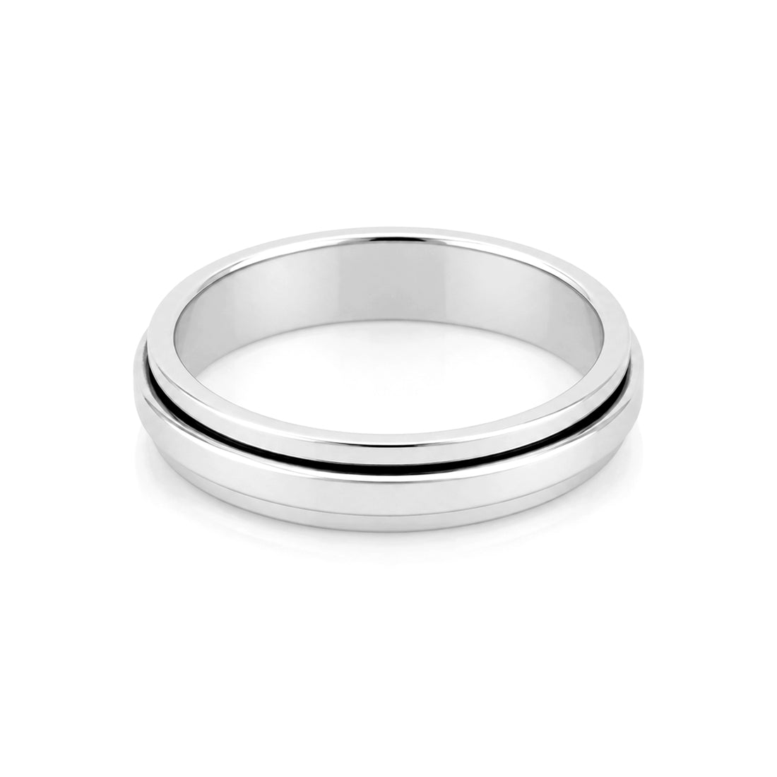 Sleek Spinner Band Modern Brilliance 925 Sterling Silver Ring for women