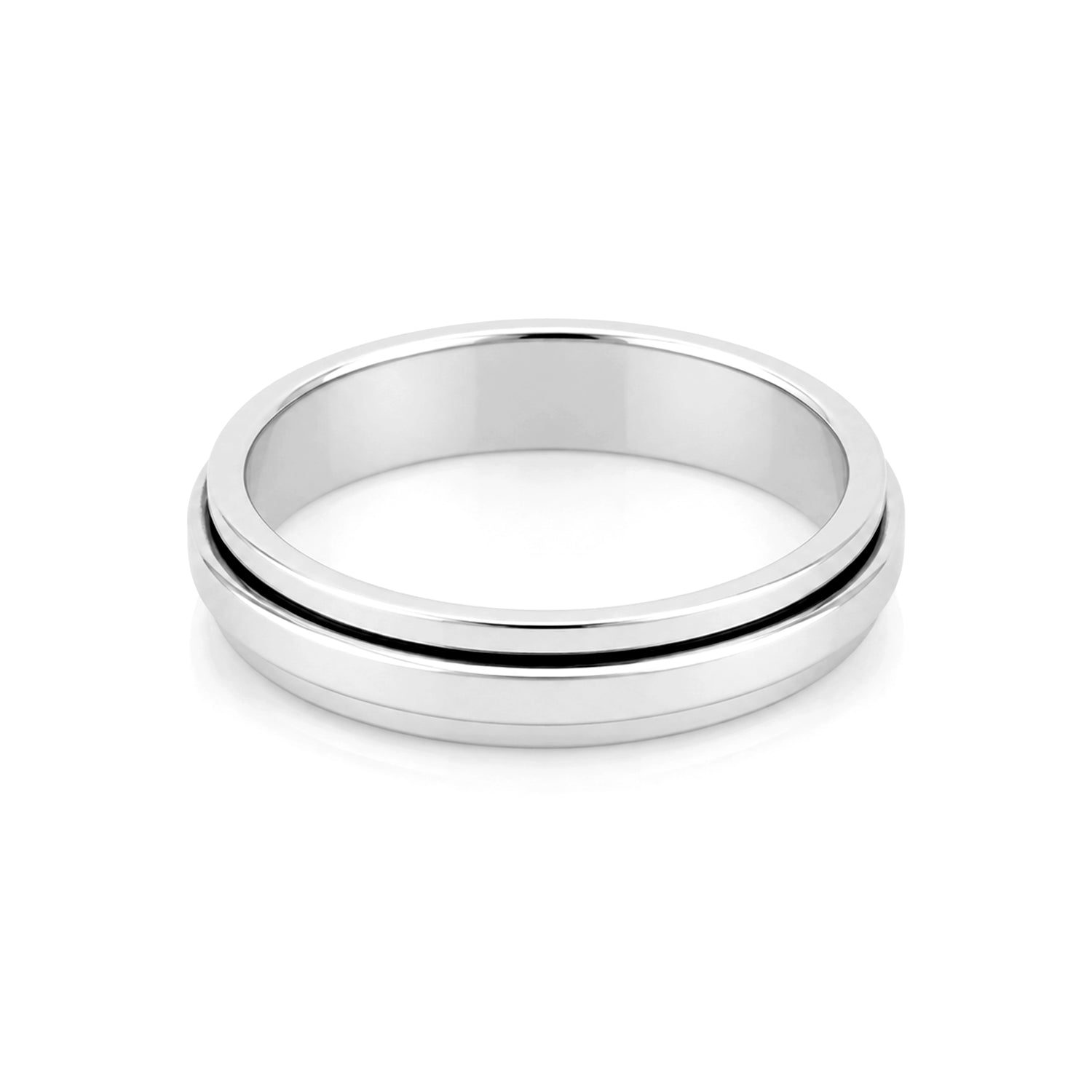 Sleek Spinner Band Modern Brilliance 925 Sterling Silver Ring for women