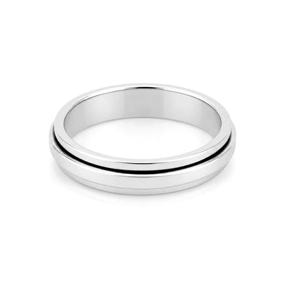 Sleek Spinner Band Modern Brilliance 925 Sterling Silver Ring for women