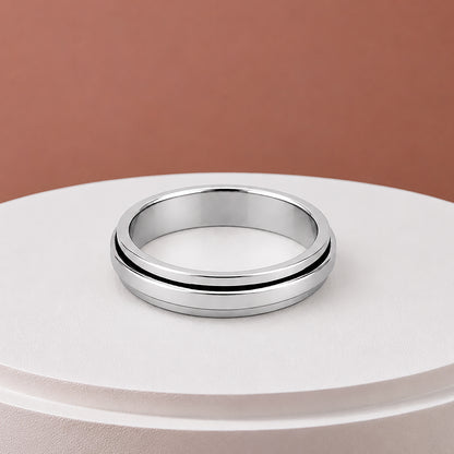 Sleek Spinner Band Modern Brilliance 925 Sterling Silver Ring for women