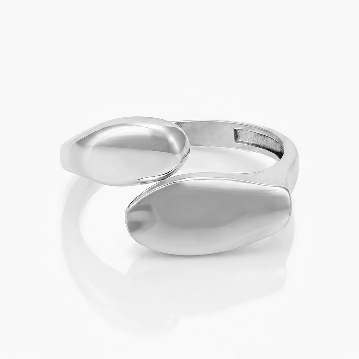 Sleek Twin Oval 925 Sterling Silver Ring