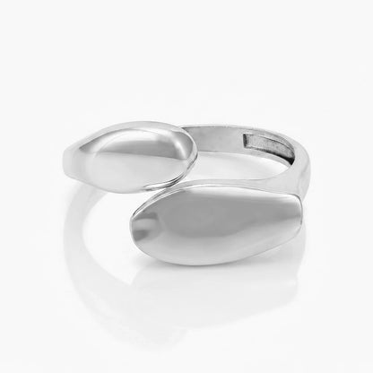 Sleek Twin Oval 925 Sterling Silver Ring