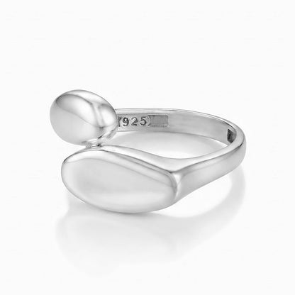 Sleek Twin Oval 925 Sterling Silver Ring