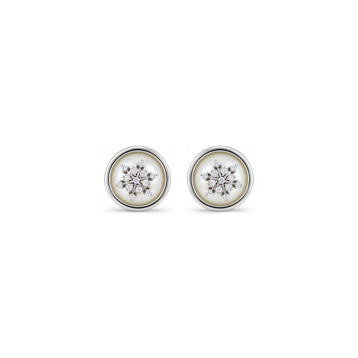 Snowflake Pearl Sterling Silver Earring