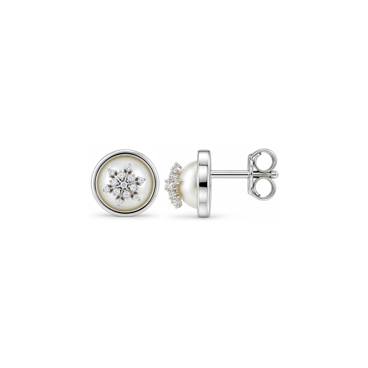 Snowflake Pearl Sterling Silver Earring