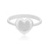 Softly Puffed Heart Rhodium Plated 925 Rings