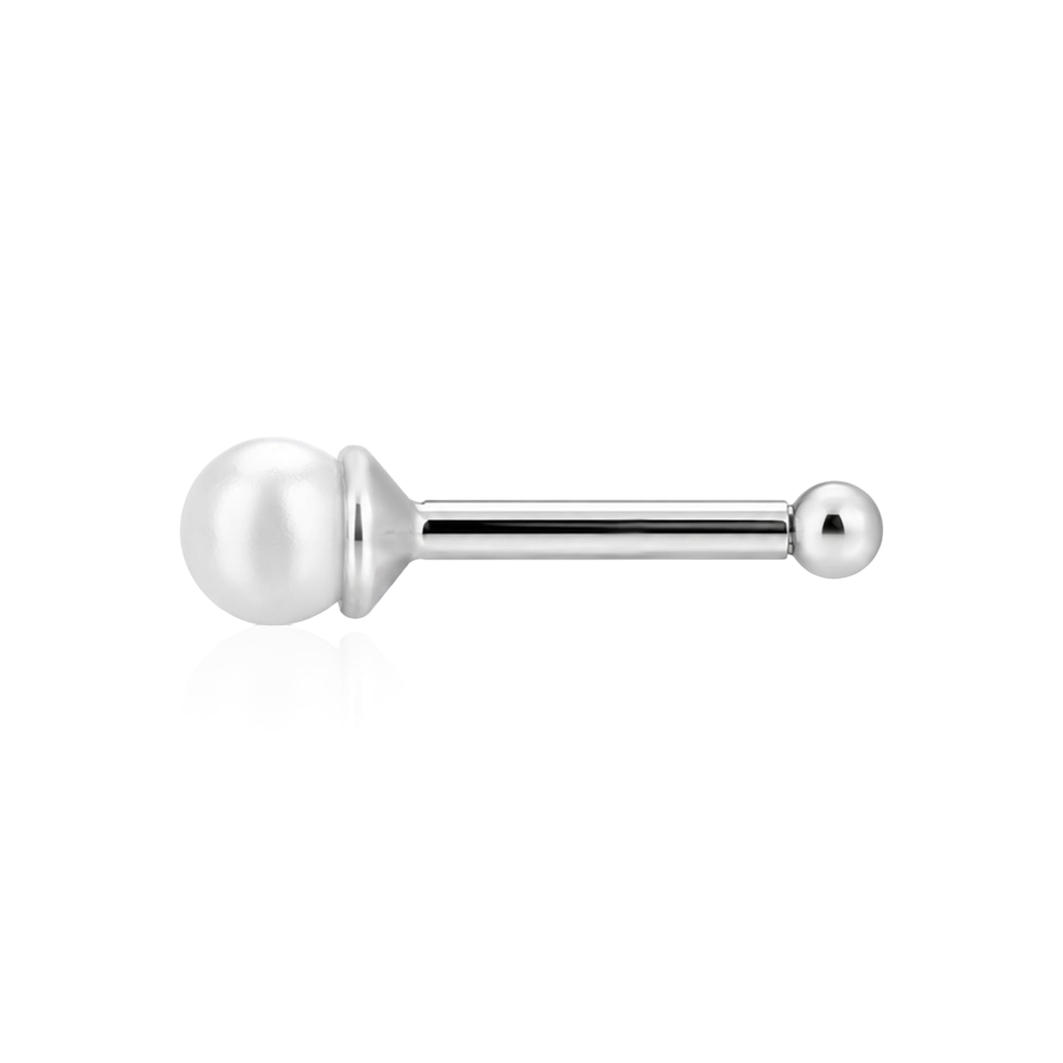 Solitaire Pearl Silver Nosepin