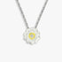 Solitary White Daisy Rhodium Chain Pendants