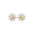 Solitary White Daisy Rhodium Plated Studs