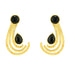 Sophisticated Curved Black Onyx Gold Plated 925 Earrings