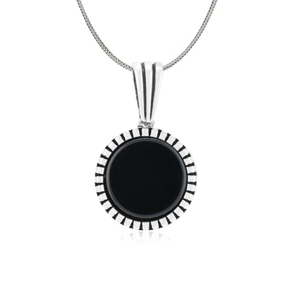 Sophistique Rope Black Agate Halo Pendant