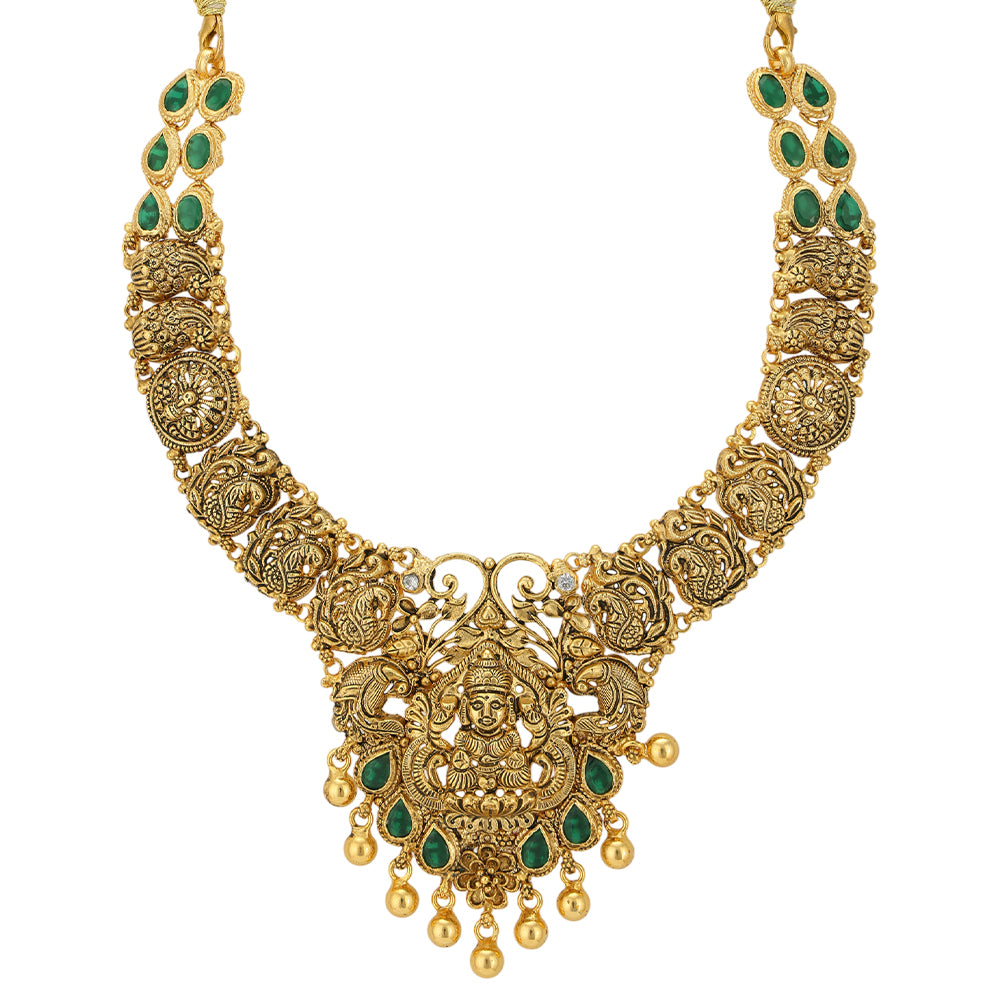 Sovereign Lakshmi Peacock Fusion 925 Magnificent Grand Work Necklace