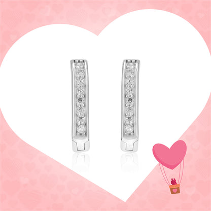 Sparkle Rhodium Plated 925 Heart Shaped Studs