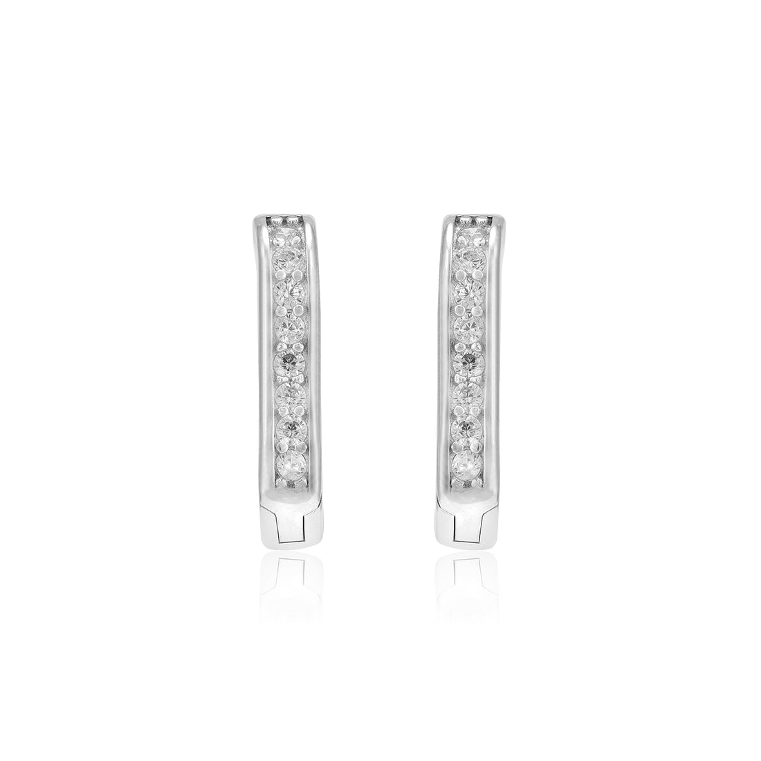 Sparkle Rhodium Plated 925 Heart Shaped Studs