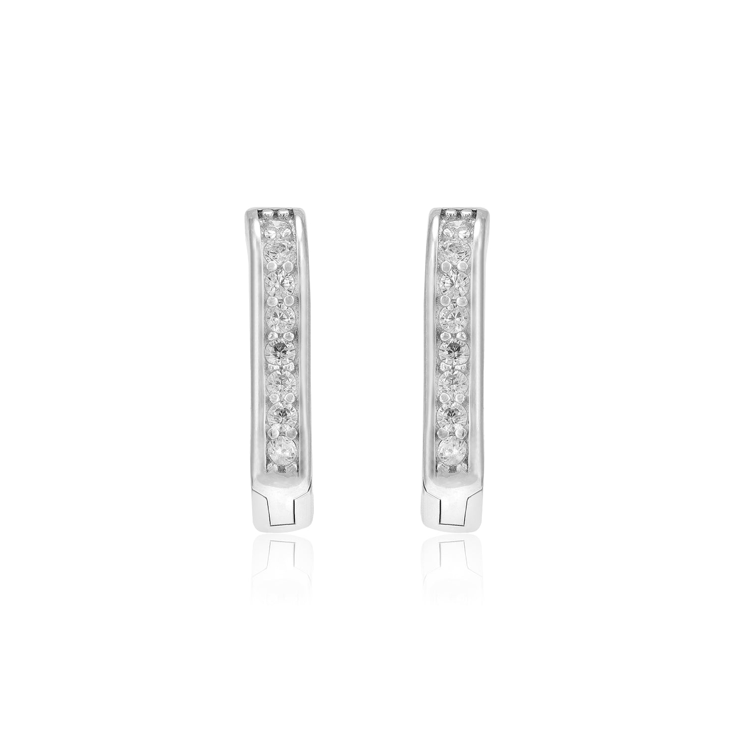 Sparkle Rhodium Plated 925 Heart Shaped Studs