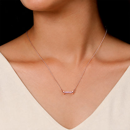 Sparkling Bar Rose Gold Silver Pendant