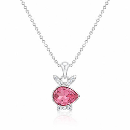 Sparkling Bunny Silhouette 925 Sterling Silver Charm Pendant
