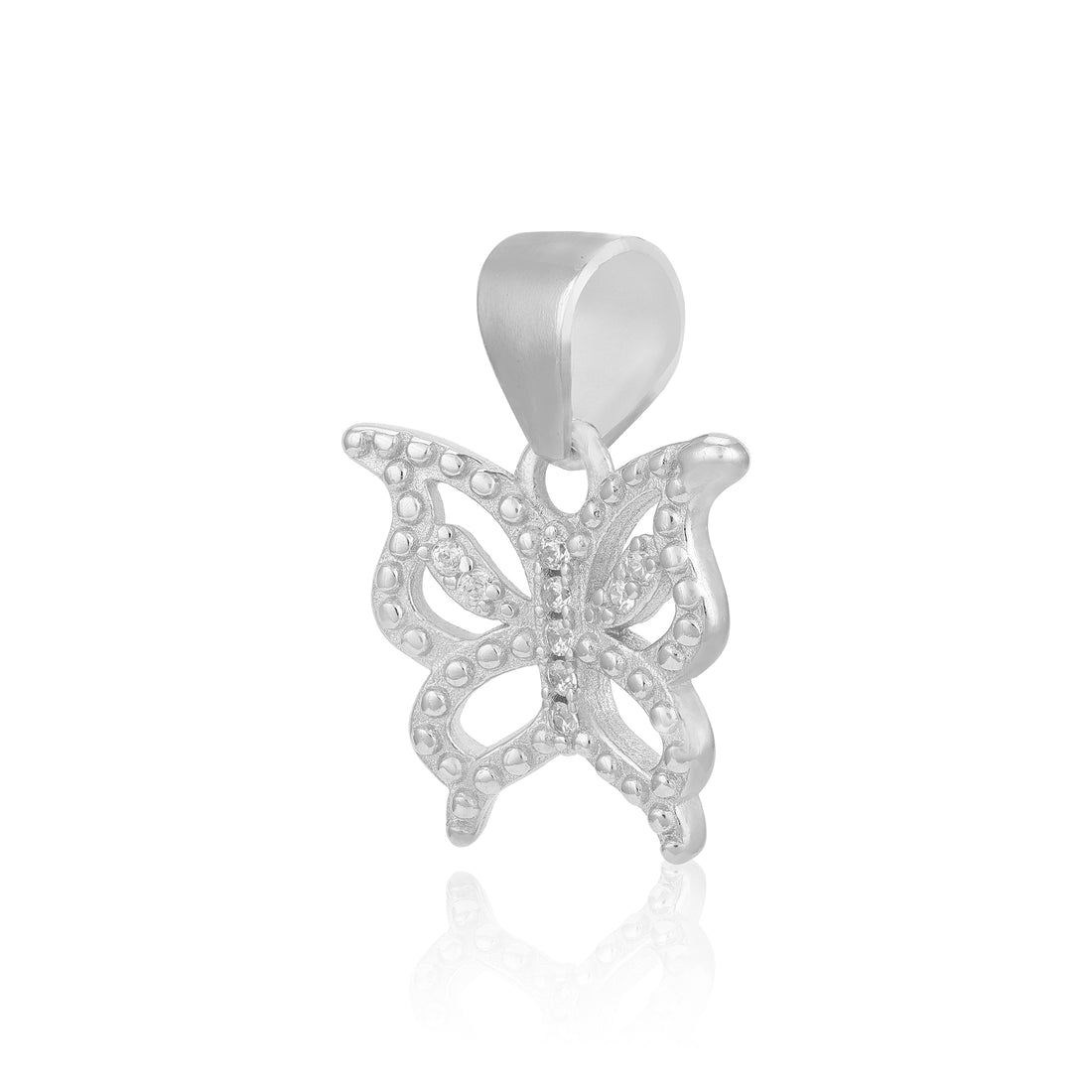 Sparkling Butterfly Charm 925 Sterling Silver Pendant