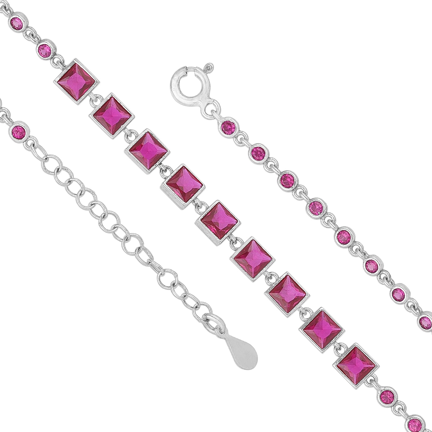 Sparkling Pink Grace 925 Sterling Silver Bracelet for Women