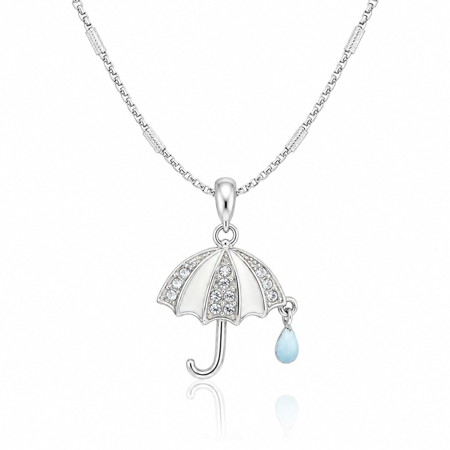 Sparkling Umbrella 925 Sterling Silver Charm Pendant