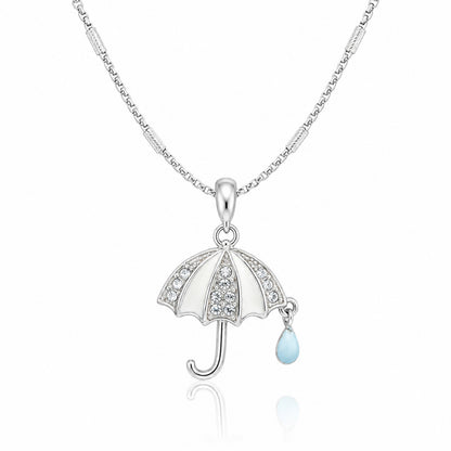 Sparkling Umbrella 925 Sterling Silver Charm Pendant