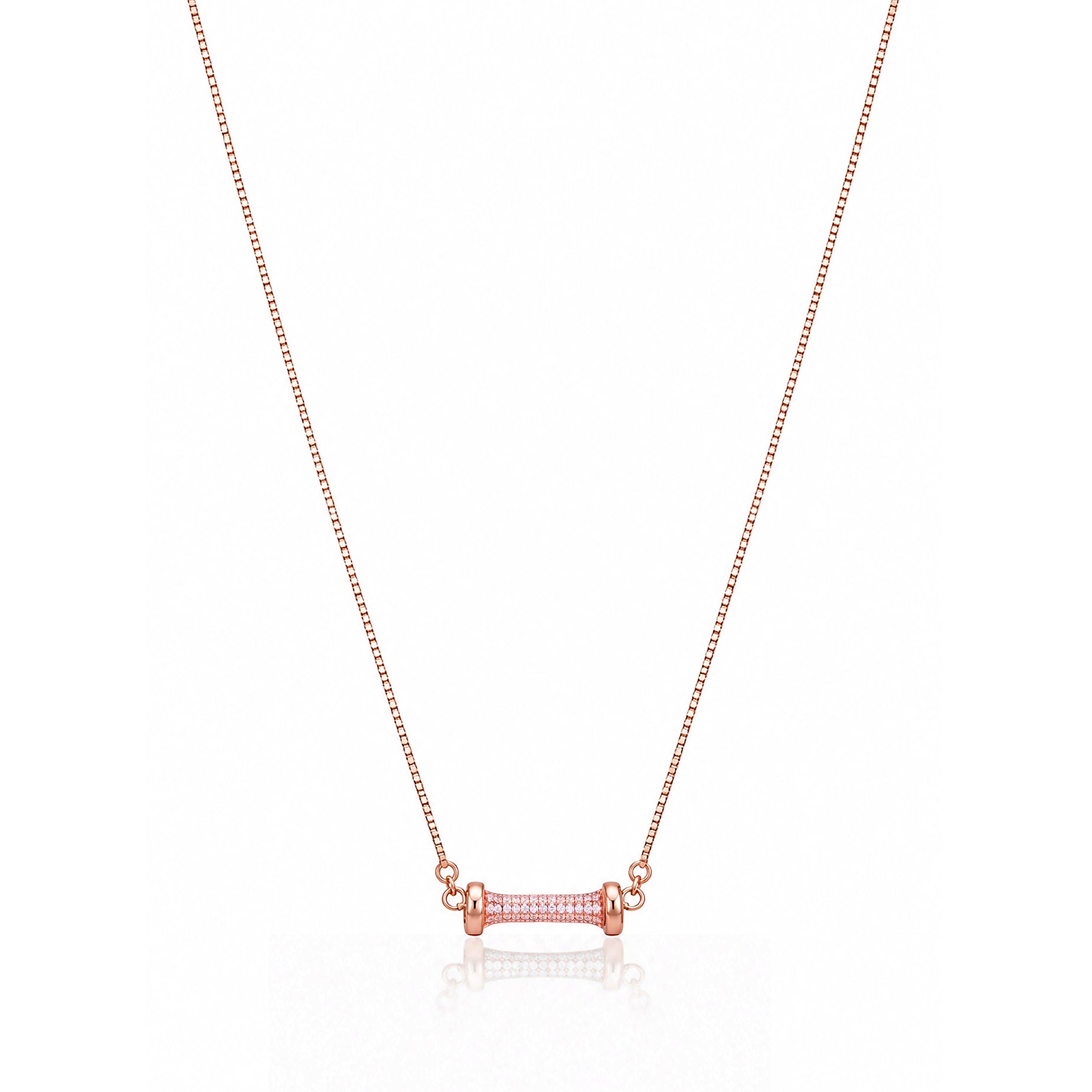 Sparkling Bar Rose Gold Silver Pendant