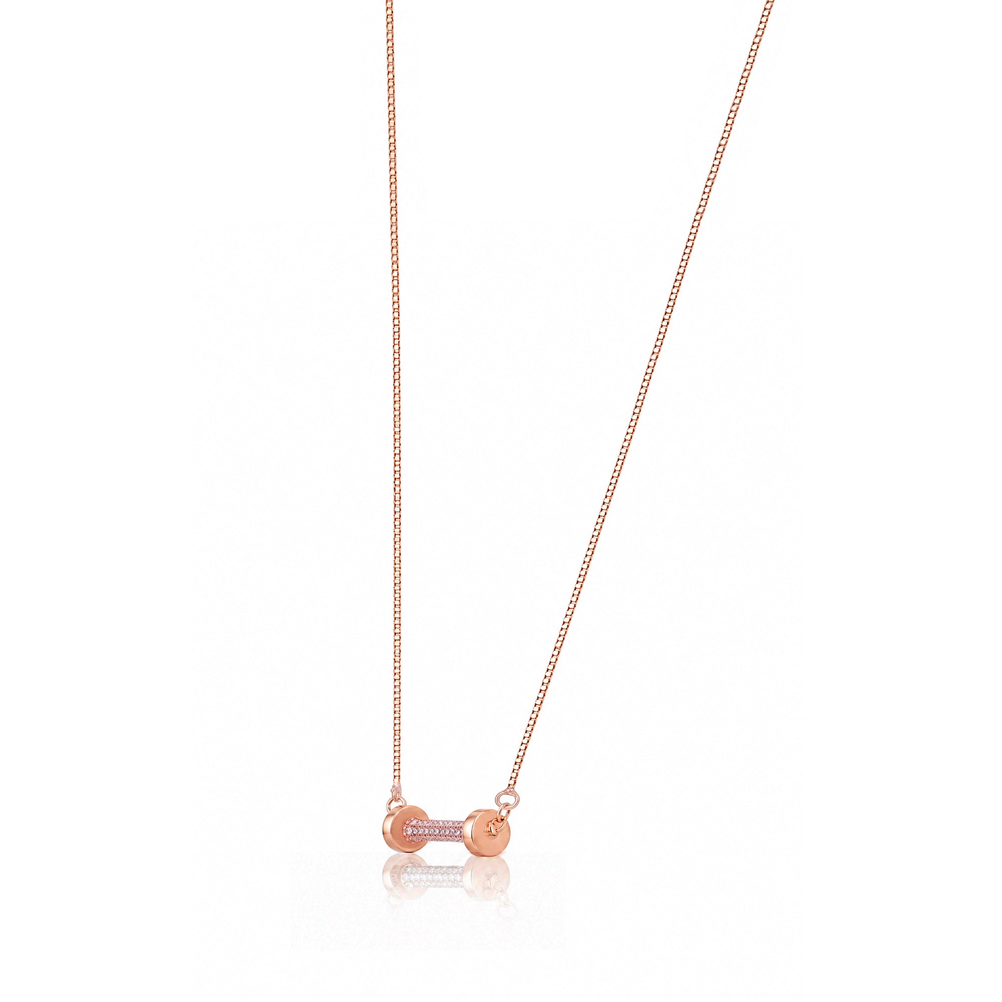 Sparkling Bar Rose Gold Silver Pendant