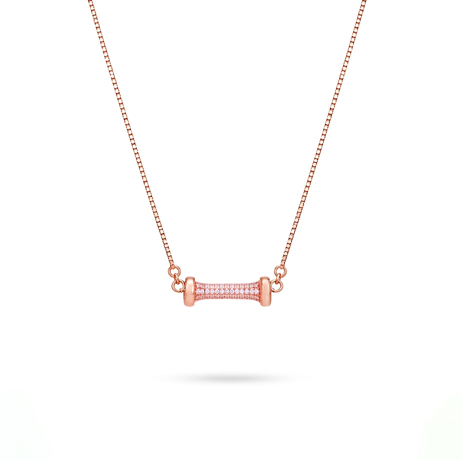 Sparkling Bar Rose Gold Silver Pendant