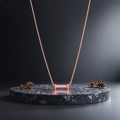 Sparkling Bar Rose Gold Silver Pendant
