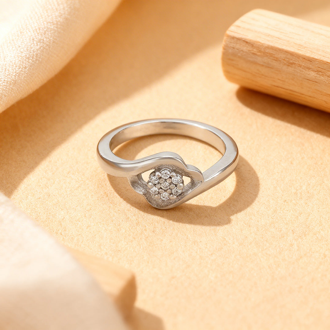 Sparkling Blue Floral Bloom 925 Sterling Silver Ring for Baby