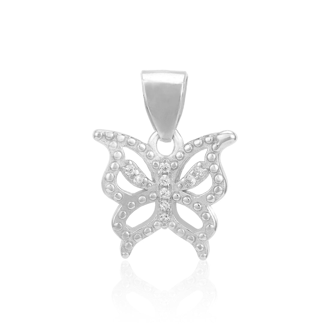 Sparkling Butterfly Charm 925 Sterling Silver Pendant