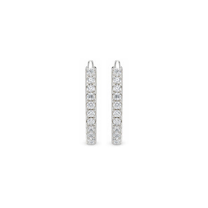 Sparkling Crystal Hoop Sterling Silver Studs