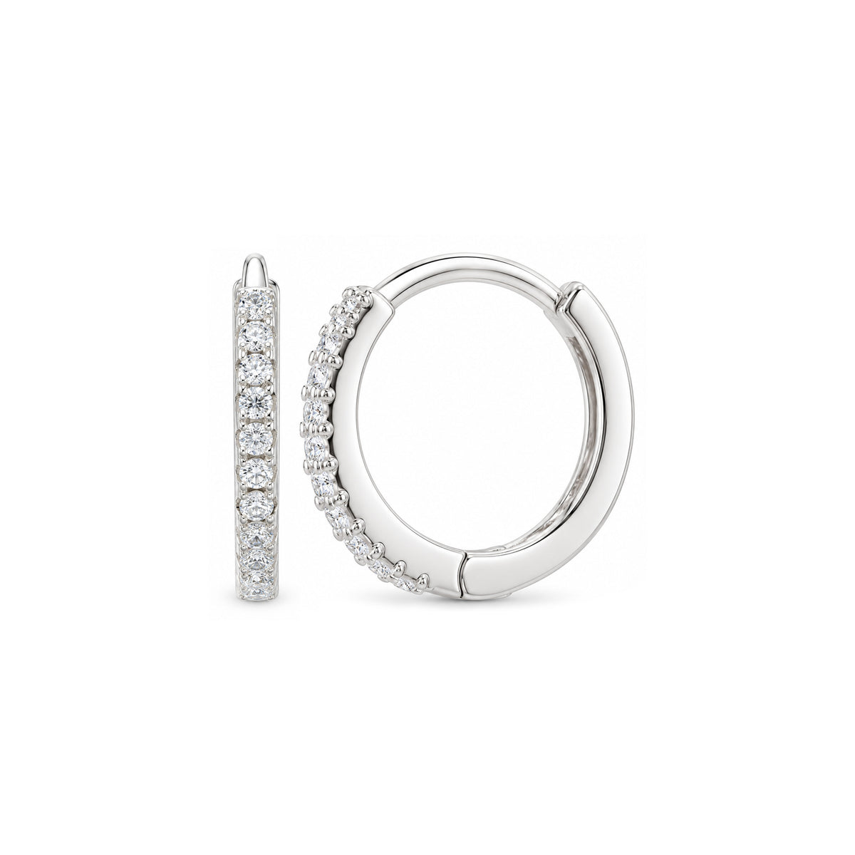 Sparkling Crystal Hoop Sterling Silver Studs