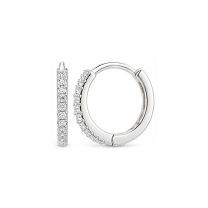 Sparkling Crystal Hoop Sterling Silver Studs