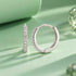 Sparkling Crystal Hoop Sterling Silver Studs