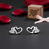 Sparkling Double Heart 925 Sterling Silver Earrings for Women