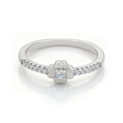 Sparkling Floral 925 Sterling Silver Ring for Women