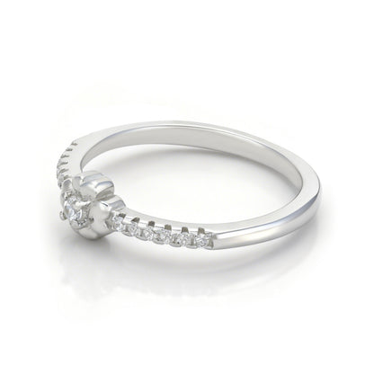 Sparkling Floral 925 Sterling Silver Ring for Women