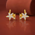Sparkling Floral Gold Plated 925 Sterling Silver CuffEarrings