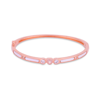 Sparkling Heart Accent 925 Sterling Silver Kada for women