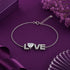 Sparkling LOVE Crystal Heart Silver Chain Bracelet