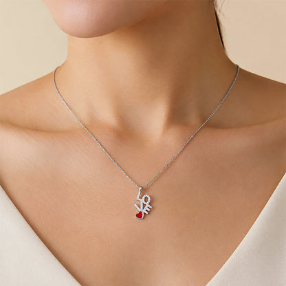 Sparkling Love 925 Sterling Silver Romantic Pendant Chain