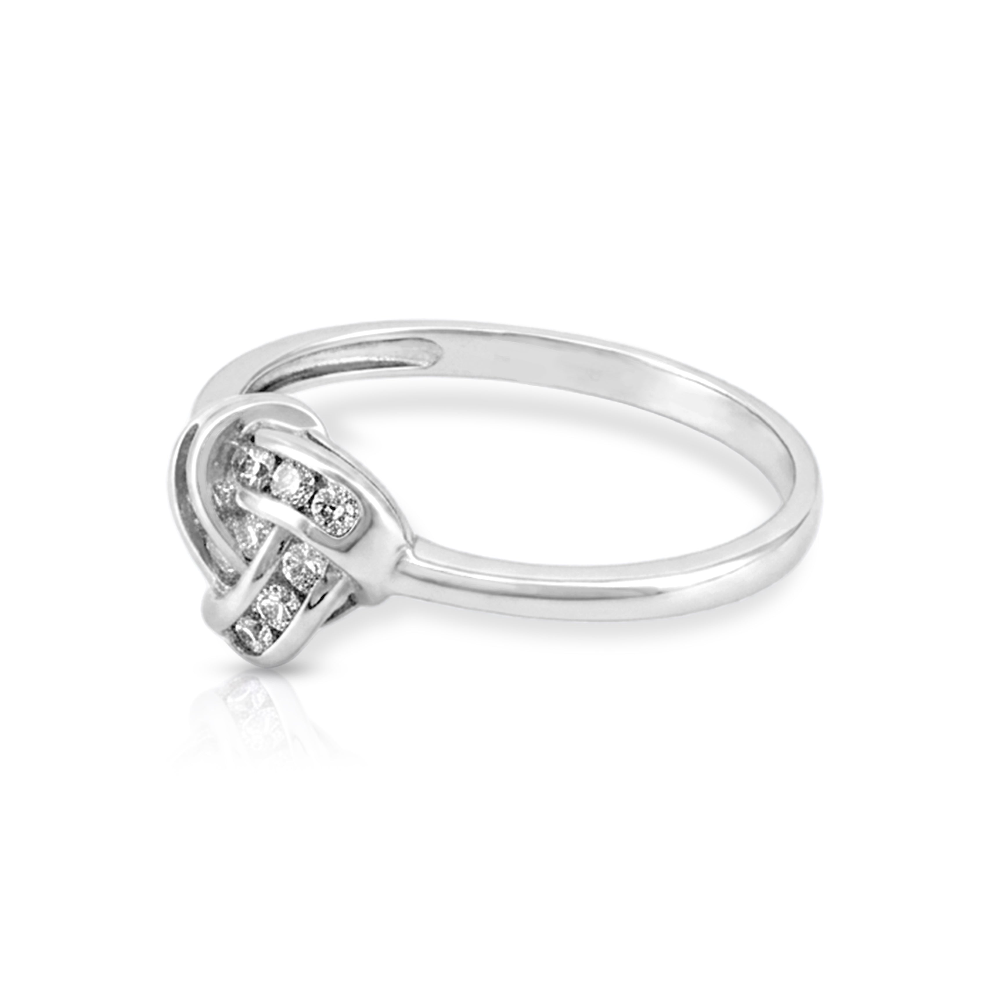 Sparkling Love Knot 925 Sterling Silver Ring for Women