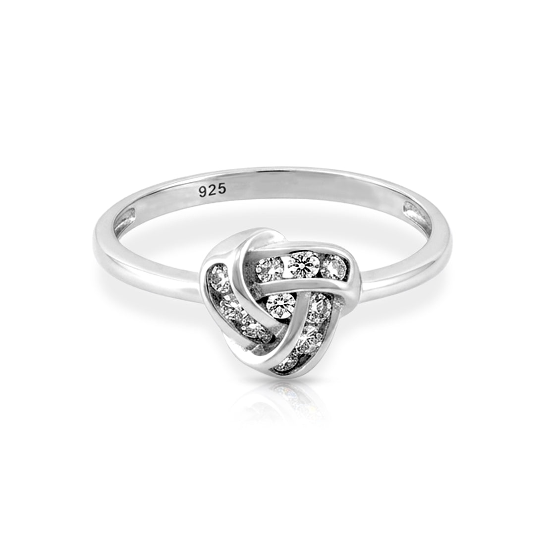 Sparkling Love Knot 925 Sterling Silver Ring for Women