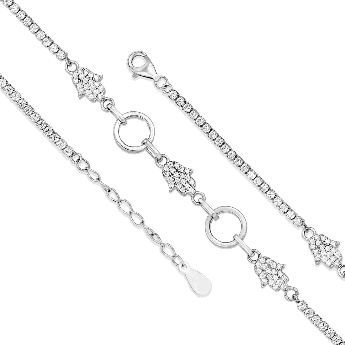 Sparkling Orbit 925 Sterling Silver Fashion Bracelet for Women