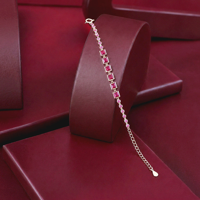 Sparkling Pink Grace 925 Sterling Silver Bracelet for Women