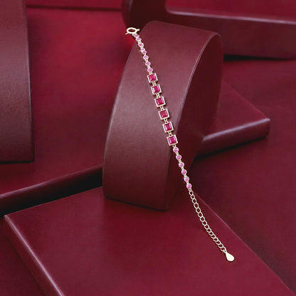 Sparkling Pink Grace 925 Sterling Silver Bracelet for Women