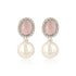 Sparkling Pink Pearl 925 Sterling Silver Earrings for Women
