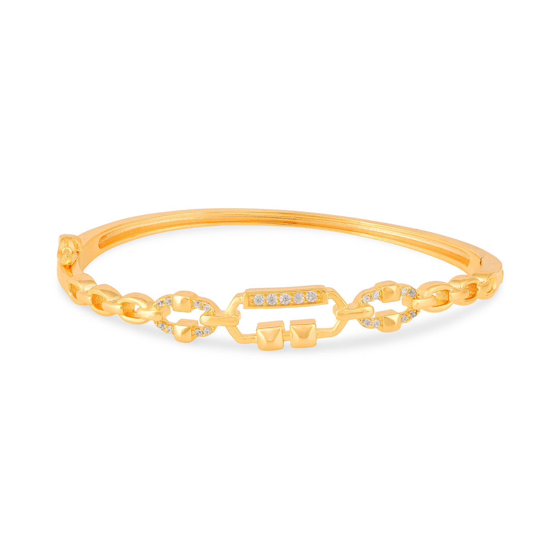 Sparkling Rectangular Link 925 Sterling Silver Bracelet for women